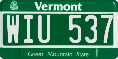 VT license plate WIU537