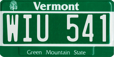 VT license plate WIU541