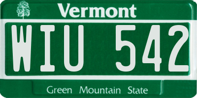 VT license plate WIU542