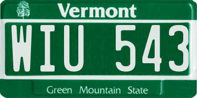 VT license plate WIU543