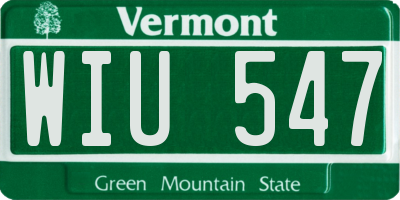 VT license plate WIU547
