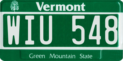 VT license plate WIU548