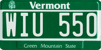 VT license plate WIU550