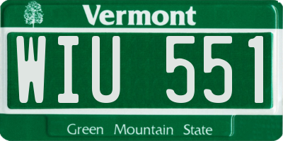 VT license plate WIU551