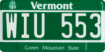 VT license plate WIU553