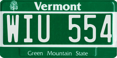 VT license plate WIU554