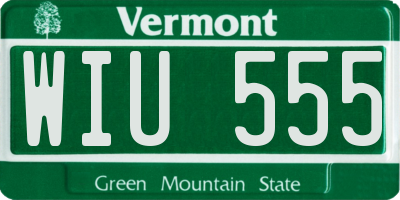 VT license plate WIU555