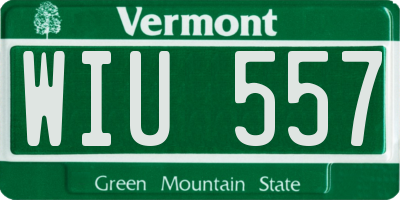 VT license plate WIU557