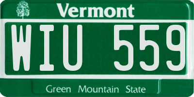 VT license plate WIU559