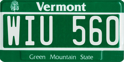 VT license plate WIU560