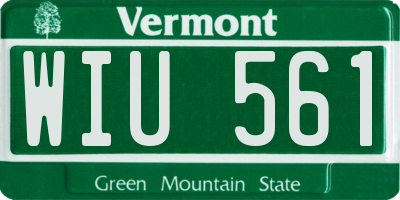 VT license plate WIU561