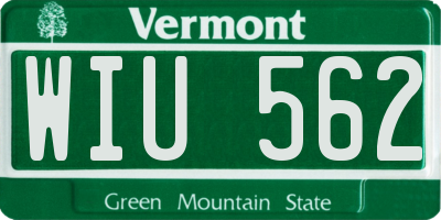 VT license plate WIU562