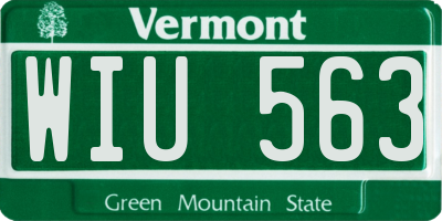 VT license plate WIU563