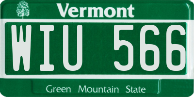 VT license plate WIU566