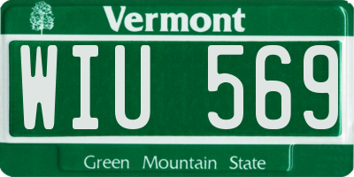 VT license plate WIU569