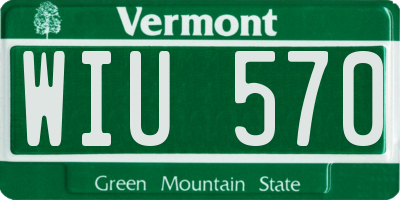 VT license plate WIU570