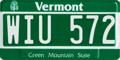 VT license plate WIU572