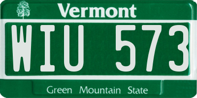 VT license plate WIU573