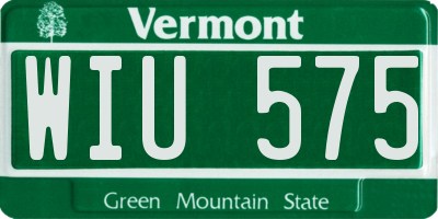 VT license plate WIU575