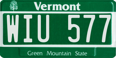 VT license plate WIU577