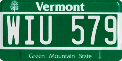 VT license plate WIU579