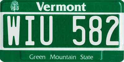 VT license plate WIU582