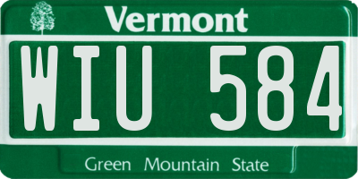 VT license plate WIU584