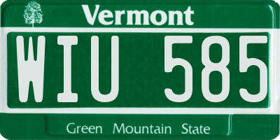 VT license plate WIU585