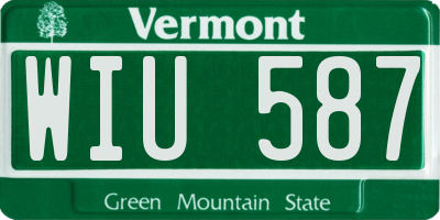 VT license plate WIU587