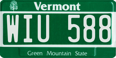 VT license plate WIU588