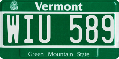 VT license plate WIU589