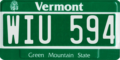 VT license plate WIU594