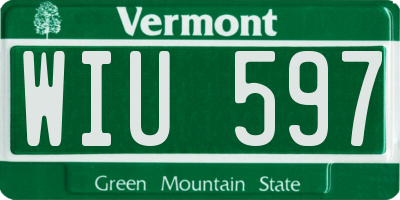 VT license plate WIU597