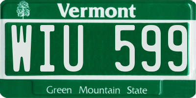 VT license plate WIU599