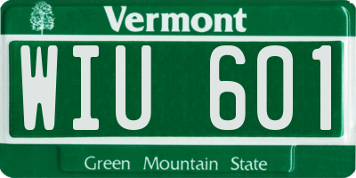 VT license plate WIU601