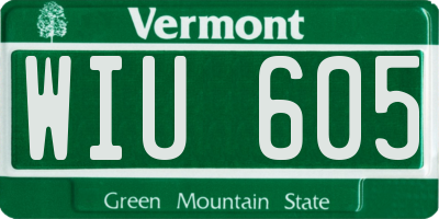 VT license plate WIU605