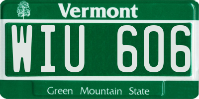 VT license plate WIU606