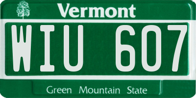 VT license plate WIU607