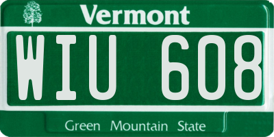 VT license plate WIU608