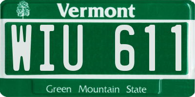 VT license plate WIU611
