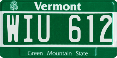 VT license plate WIU612