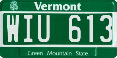 VT license plate WIU613