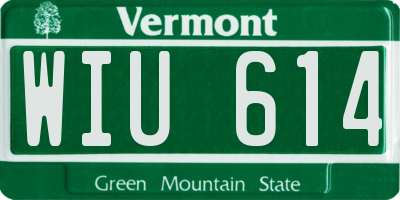 VT license plate WIU614