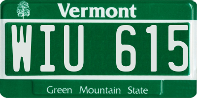 VT license plate WIU615