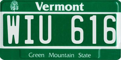VT license plate WIU616