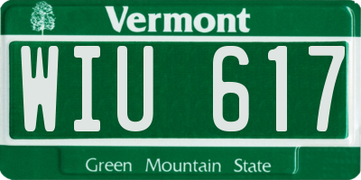 VT license plate WIU617