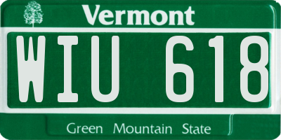 VT license plate WIU618