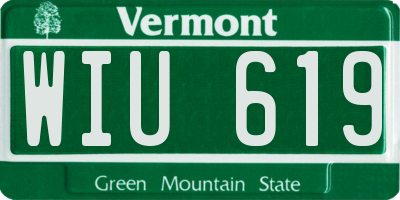 VT license plate WIU619