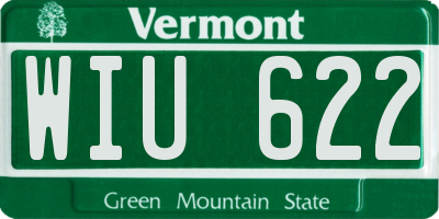 VT license plate WIU622