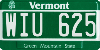 VT license plate WIU625